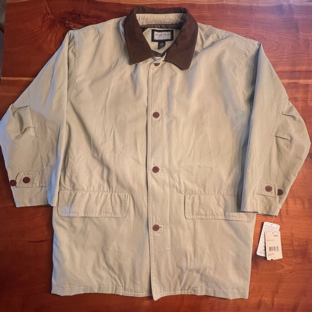 Preswick & Moore Men's XL Barn Lined Chore Coat Brown Field Button Up & Zip
